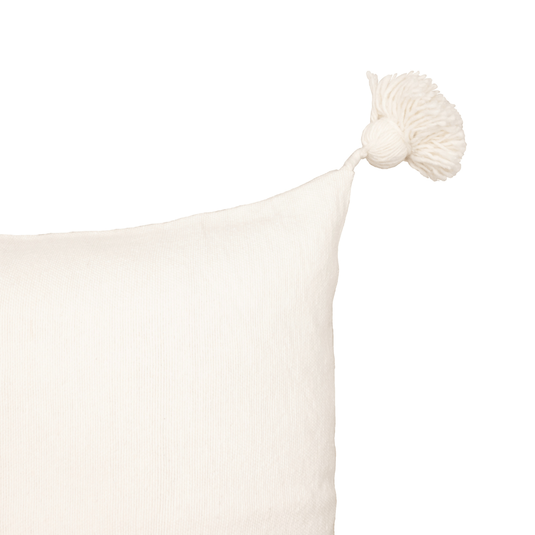 Zoco Home Decor/Textile PomPom Cushion Cover  | White 60x60cm