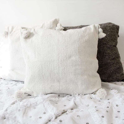 Zoco Home Decor/Textile PomPom Cushion Cover  | White 60x60cm