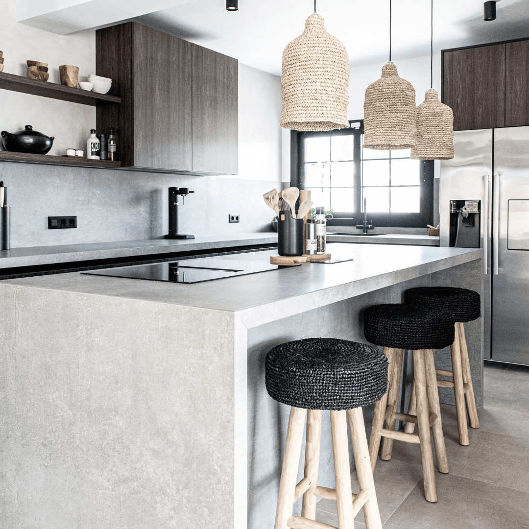 Zoco Home Furniture/Chair Raffia Bar stool | Black