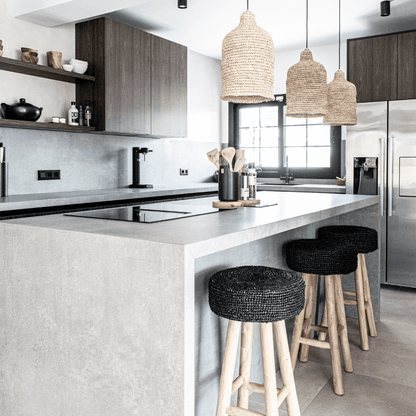 Zoco Home Furniture/Chair Raffia Bar stool | Black