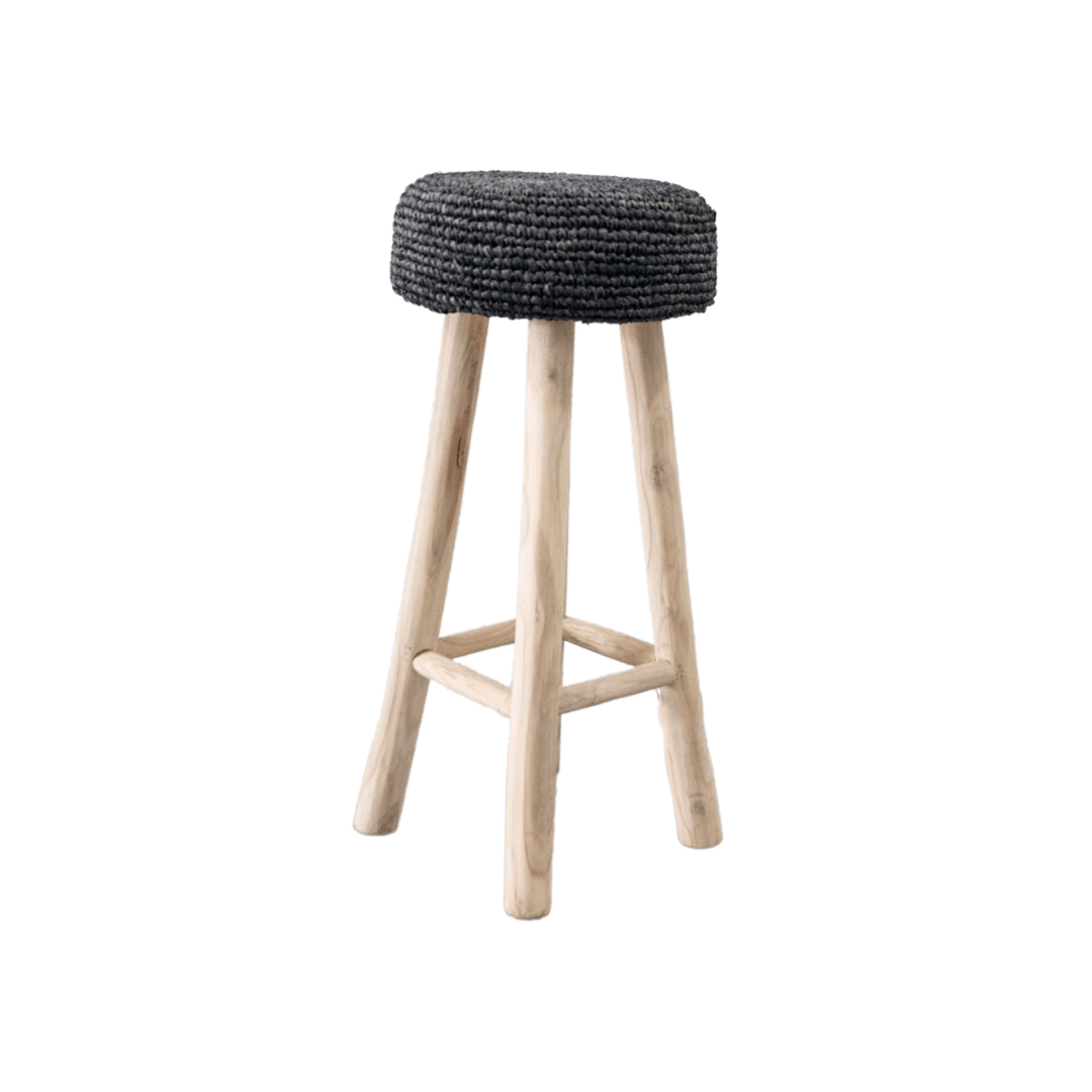 Zoco Home Furniture/Chair Raffia Bar stool | Black