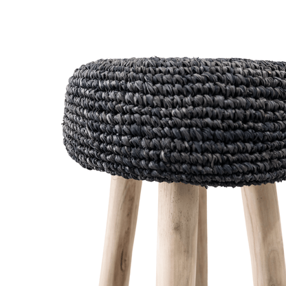 Zoco Home Furniture/Chair Raffia Bar stool | Black
