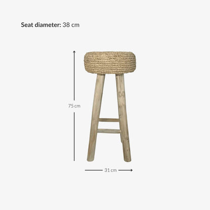 Zoco Home Furniture/Chair Raffia Bar Stool