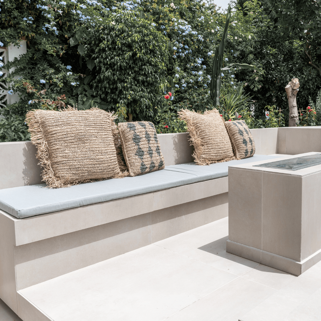 Zoco Home Decor/Textile Raffia Cushion Cover | Black Motif | 50x50cm