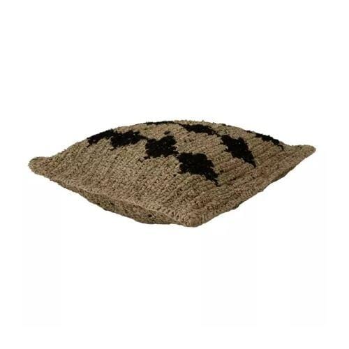 Zoco Home Decor/Textile Raffia Cushion Cover | Black Motif | 50x50cm