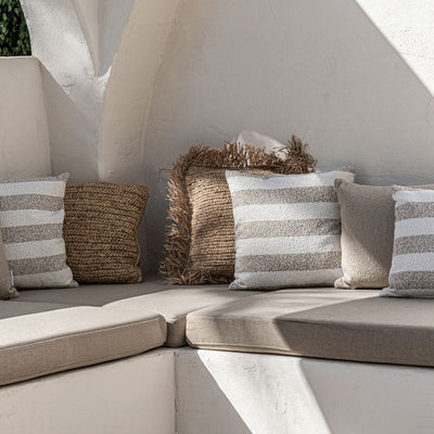 Zoco Home Housse de coussin en raphia | Franges | 45 x 45 cm