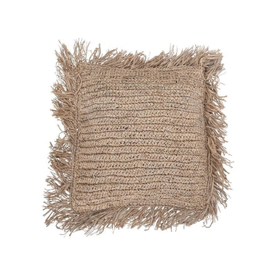 Zoco Home Housse de coussin en raphia | Franges | 45 x 45 cm
