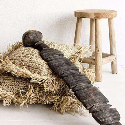 Zoco Home Housse de coussin en raphia | Franges | 45 x 45 cm