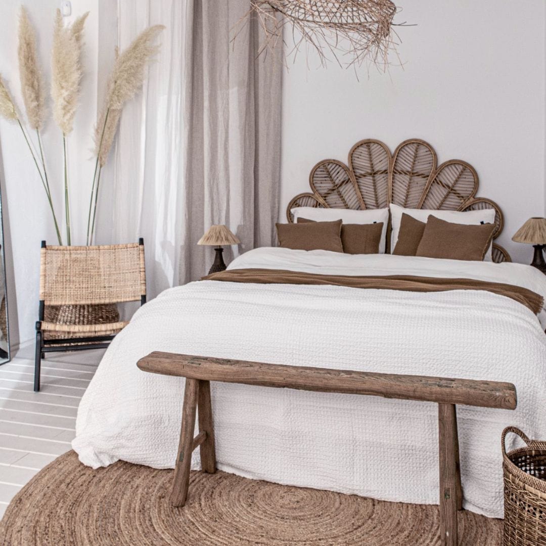 Zoco Home Furniture/Bed Rattan Flower Headboard | 185x145cm