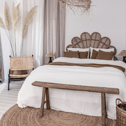 Zoco Home Furniture/Bed Rattan Flower Headboard | 185x145cm