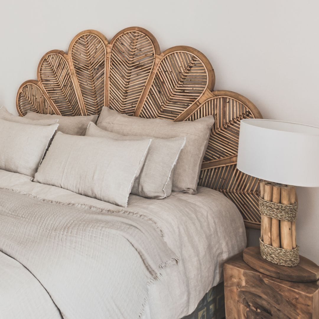 Zoco Home Furniture/Bed Rattan Flower Headboard | 185x145cm