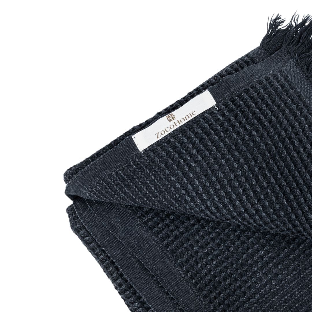 Zoco Home Decor/Textile Recycled Cotton Towel | Stonewashed Black | 80x180 cm