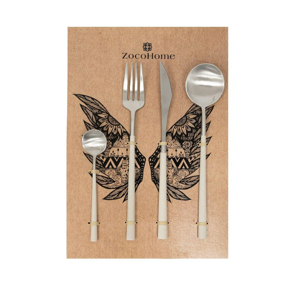 Zoco Home Recycled Resin Fiber Cutlery Set | Ivory