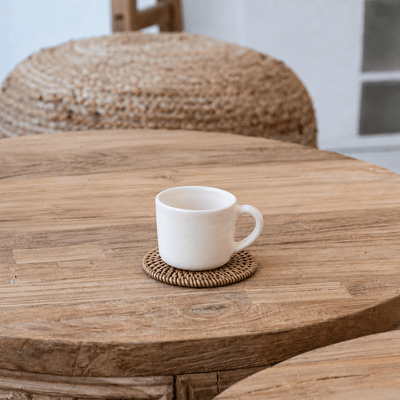 Zoco Home Decor/Kitchen Recycled Stoneware Coffee Cup | White  | 7x6cm