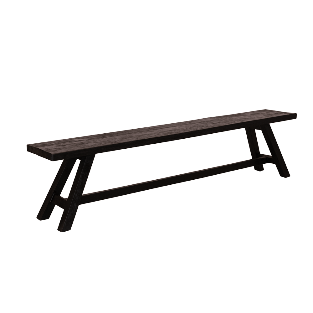 Zoco Home Furnitures Recycled Teak Bench | Black 200x30x45cm