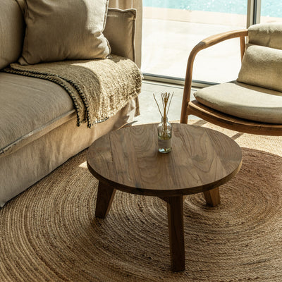 Zoco Home Buiten-/tafel-/koffietafel van gerecycled teakhout | Ø65x38 cm