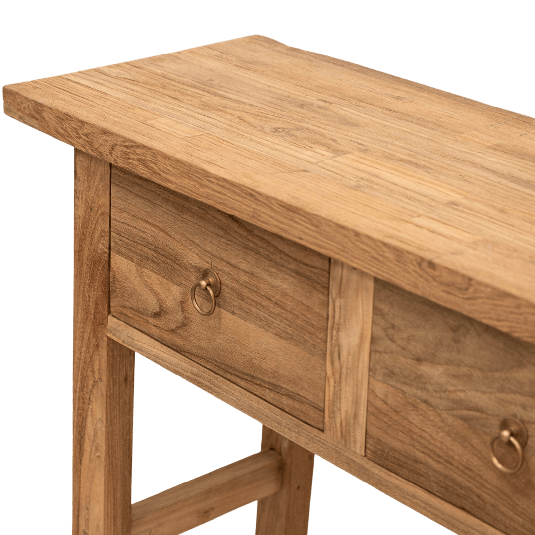 Zoco Home Recycled Teak Console w/Drawer | 100x30x90cm