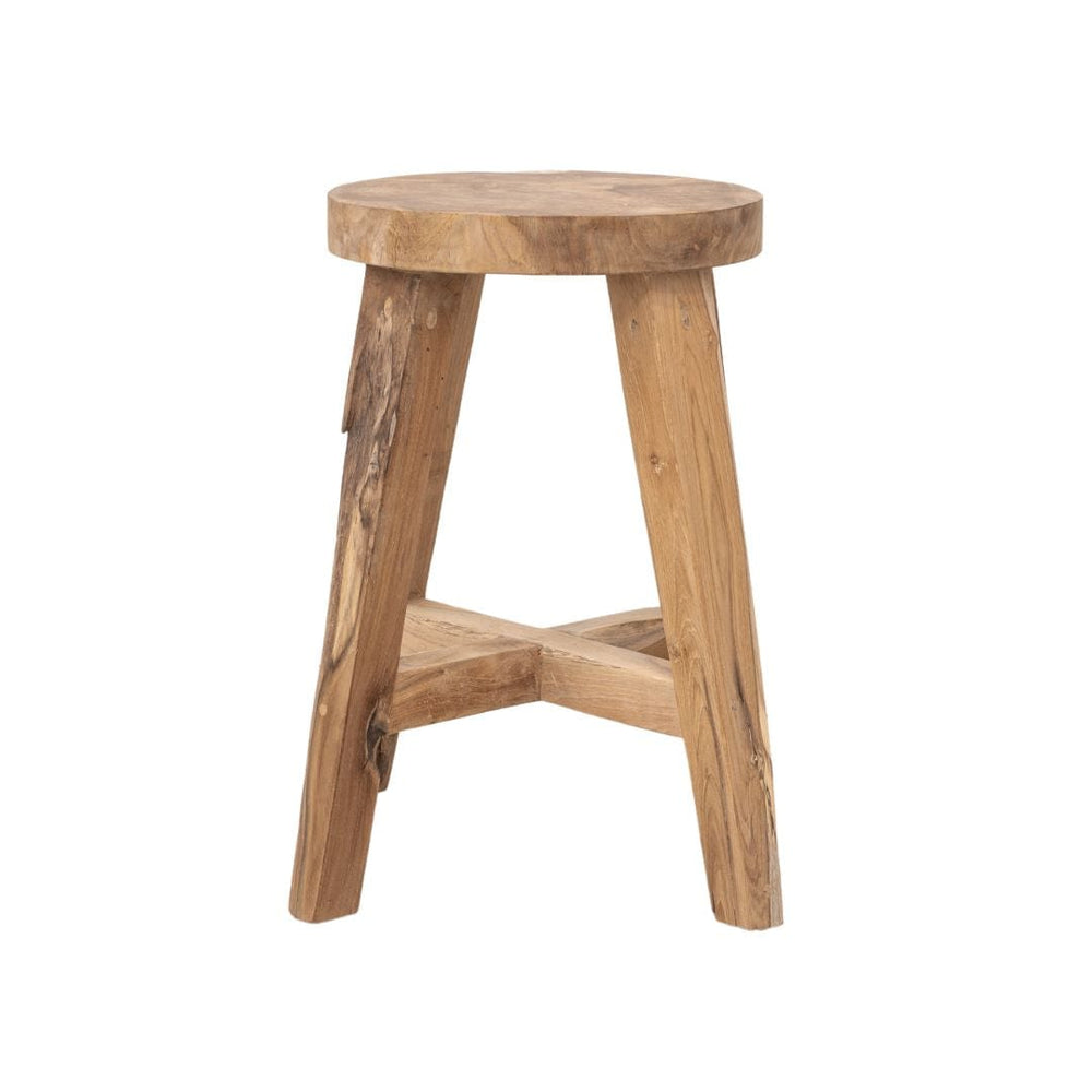 Zoco Home Recycled Teak Round Stool | Natural