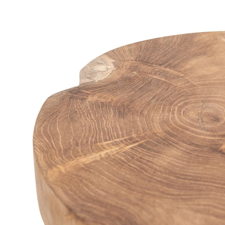 Zoco Home Recycled Teak Round Stool | Natural