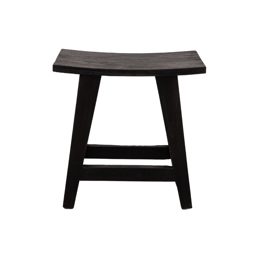 Zoco Home Furnitures Recycled Teak Stool | Black 48x28x50cm