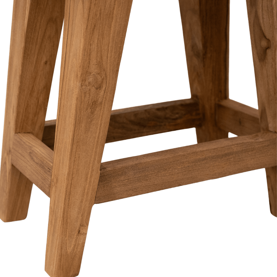Zoco Home Recycled Teak Stool | Natural 48x28x50cm