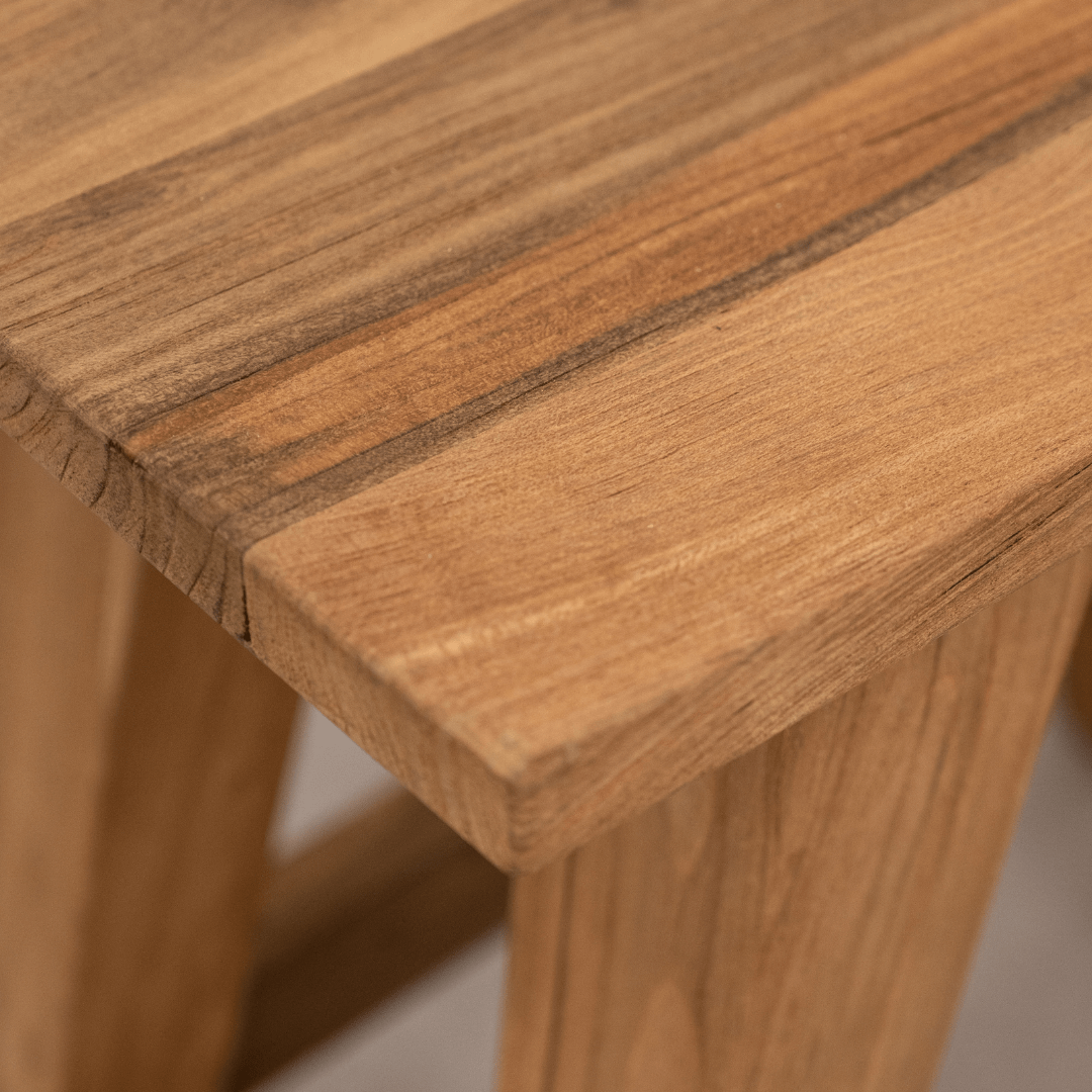 Zoco Home Furniture/Chair Recycled Teak Stool | Natural 48x28x50cm