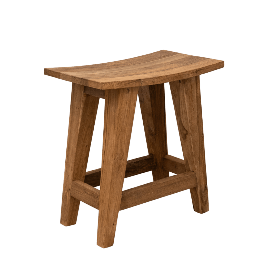 Zoco Home Furniture/Chair Recycled Teak Stool | Natural 48x28x50cm