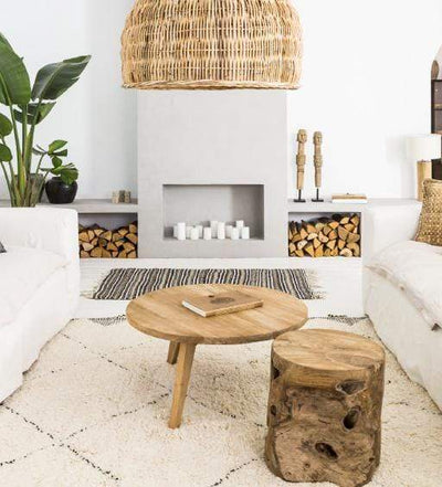 Zoco Home Furniture/Table Round Teak Coffee Table | 65cm