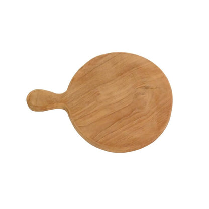 Zoco Home Decor/Kitchen Round Teak Cutting Board With Handle | 21 cm