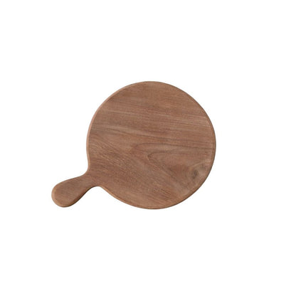 Zoco Home Decor/Kitchen Round Teak Cutting Board With Handle | 21 cm