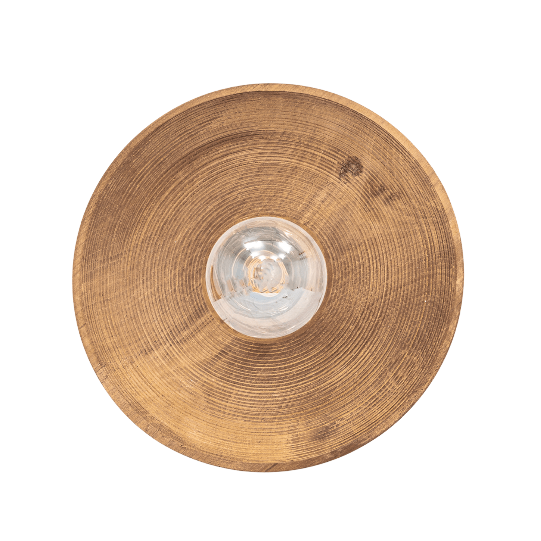 Zoco Home Decor/Lighting Round Teak Wall Lamp | 40cm