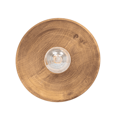 Zoco Home - Lampada da parete rotonda in teak | 40 cm