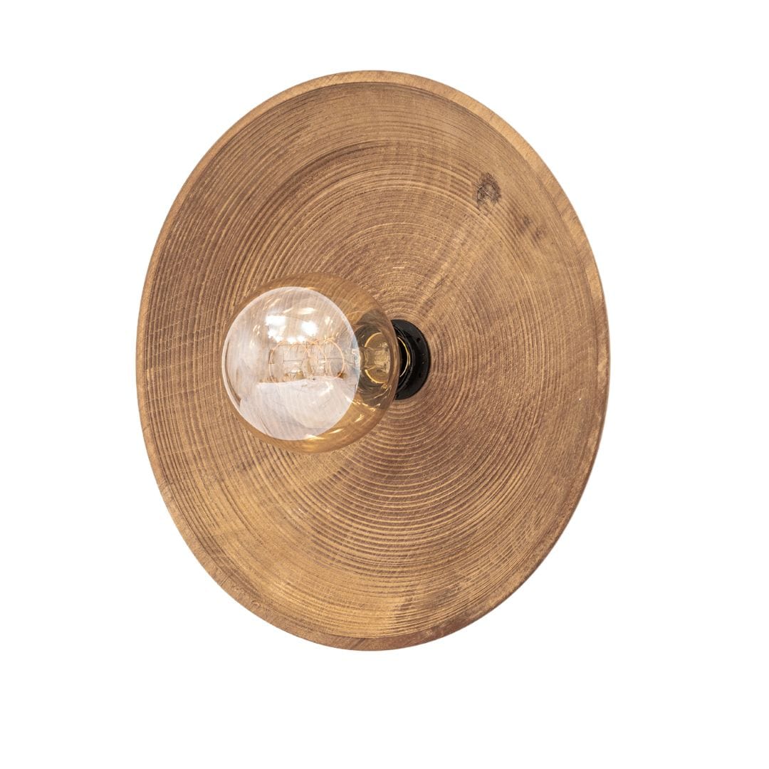 Zoco Home Lighting Round Teak Wall Lamp | 40cm