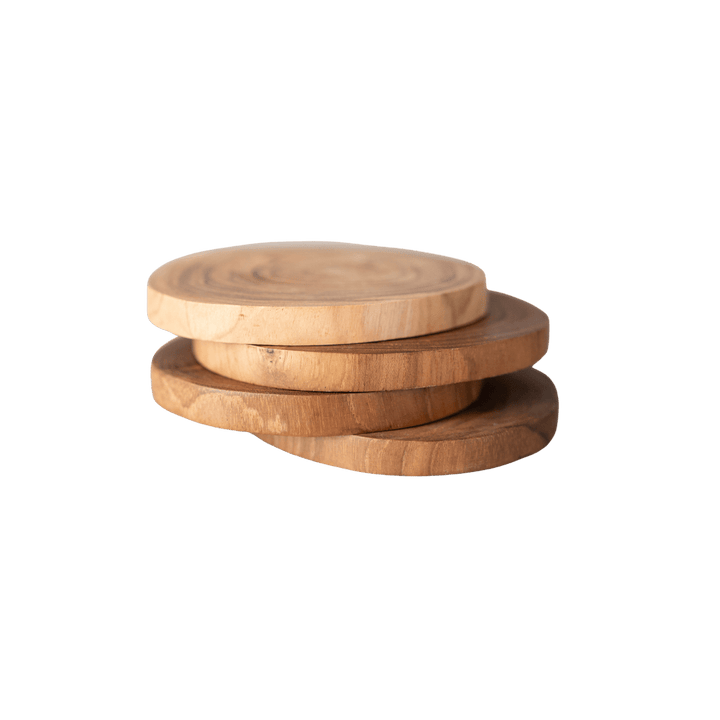 Zoco Home Kitchen / Dining Rustic Coaster | Set of 4 | Beeswax 8.5x9cm