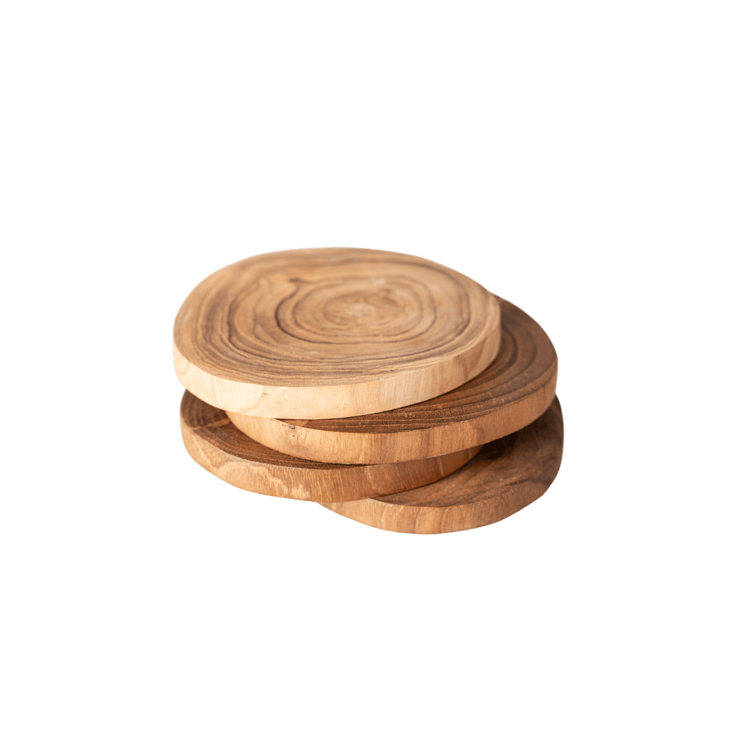 Zoco Home Kitchen / Dining Rustic Coaster | Set of 4 | Beeswax 8.5x9cm