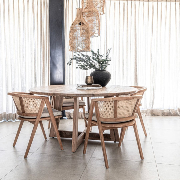 Zoco Home Senza Recycled Teak Round Dining Table