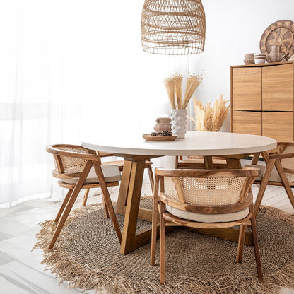 Zoco Home Shanti Microcement Dining Table | 120cm | Sand