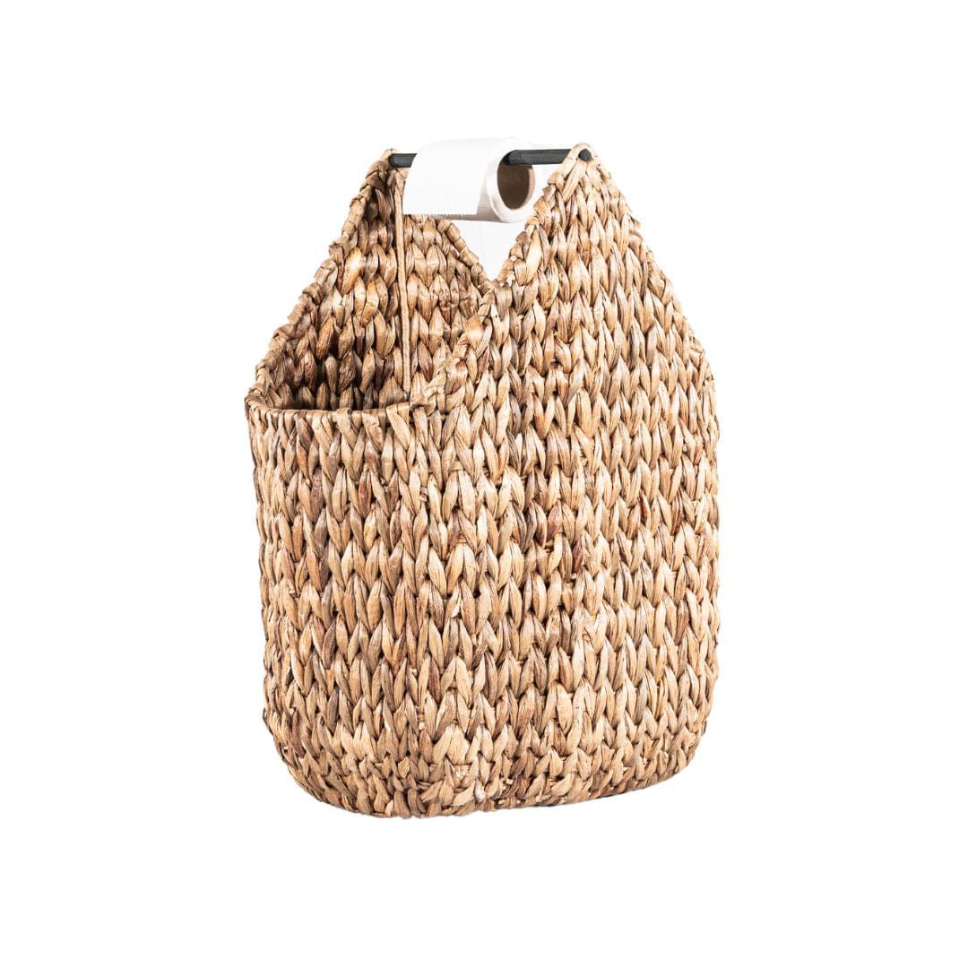 Zoco Home Decor/Bathroom Sienna Water Hyacinth Basket w/ Toilet Paper Holder