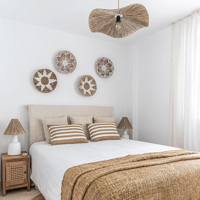 Zoco Home Candeeiro de teto em sisal | 70 x 10 cm