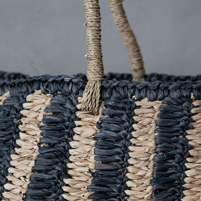 Zoco Home Decor/Accessories Sisal Tote Bag | Natural/Black 50x30cm