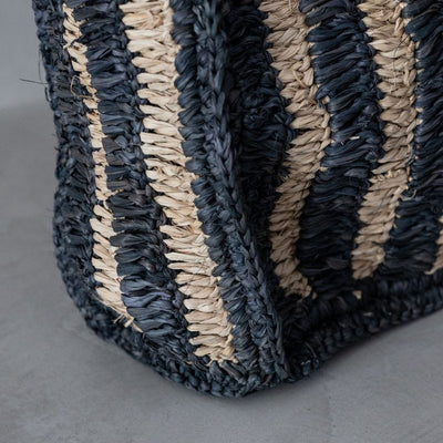 Zoco Home Sac fourre-tout en sisal | Naturel/Noir 50 x 30 cm