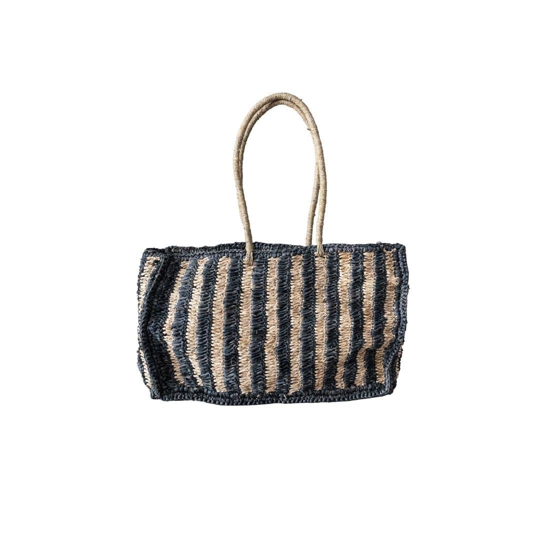 Zoco Home Handbags Sisal Tote Bag | Natural/Black 50x30cm