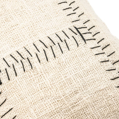 Zoco Home : Funda de cojín de algodón Soraya con costuras | Blanco roto | 40 x 60 cm