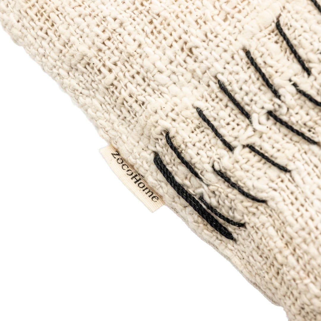 Zoco Home Decor/Textile Soraya Cotton Cushion Cover Stitches | Off-White | 40x60cm