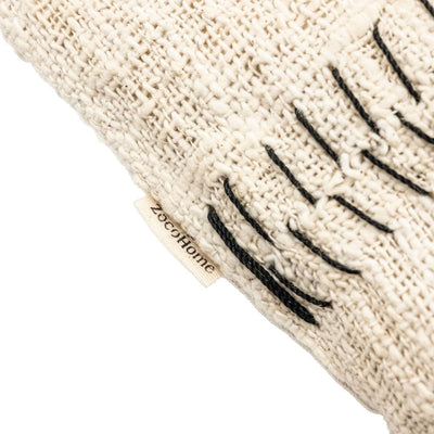 Zoco Home : Funda de cojín de algodón Soraya con costuras | Blanco roto | 40 x 60 cm