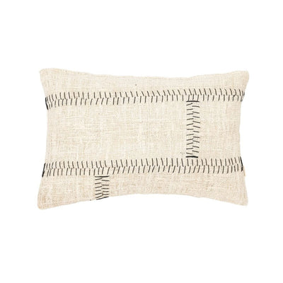Zoco Home : Funda de cojín de algodón Soraya con costuras | Blanco roto | 40 x 60 cm