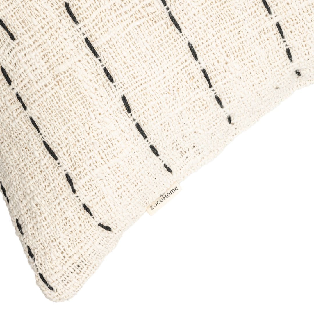 Zoco Home Decor/Textile Soraya Cotton Cushion Cover Stripes | Off-White | 50x50cm