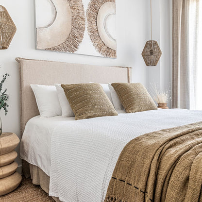 Zoco Home Decor/Textile Soraya Cotton Cushion Cover Stripes | Sand | 50x50cm