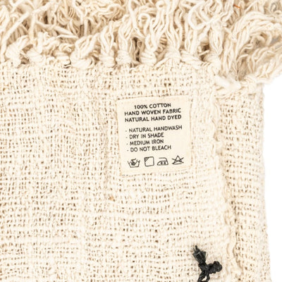 Zoco Home Manta de algodón Soraya con diseño en zigzag | Blanco roto | 235 x 130 cm