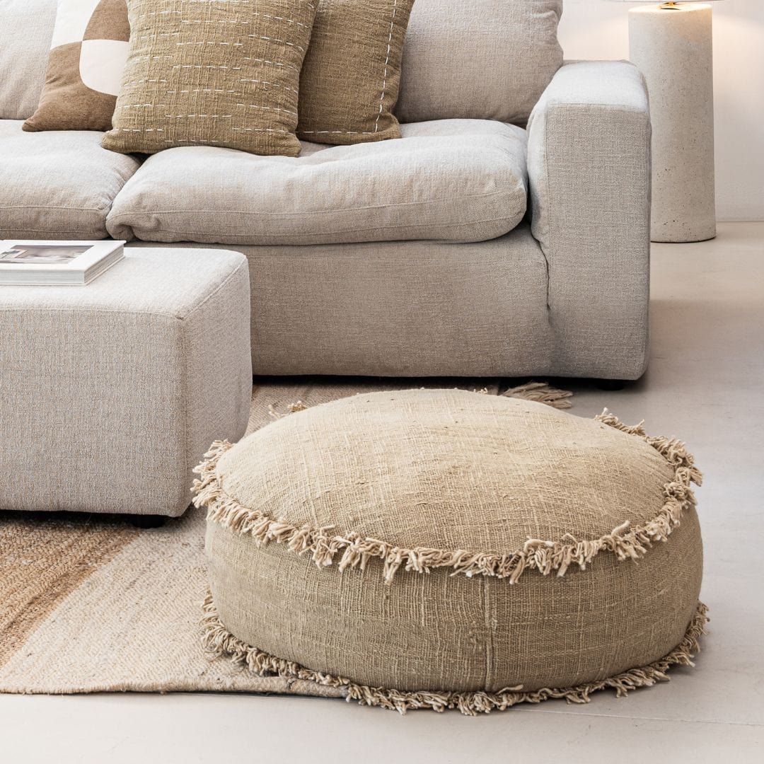 Zoco Home Poufs / Ottomans Soraya Pouf | Sand | 70cm